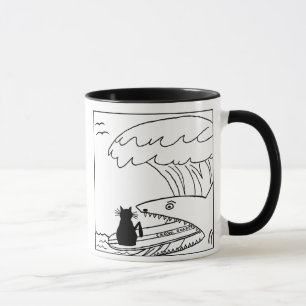 Tasse surfante de bande dessinée de haineux de