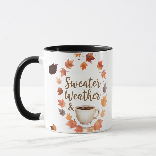 Tasse Sweater Weather & Café Chaud | Cadeau Cozy d (Gauche)