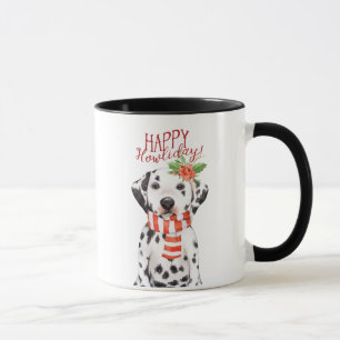 tasse tachetée howliday heureuse de Noël de chie