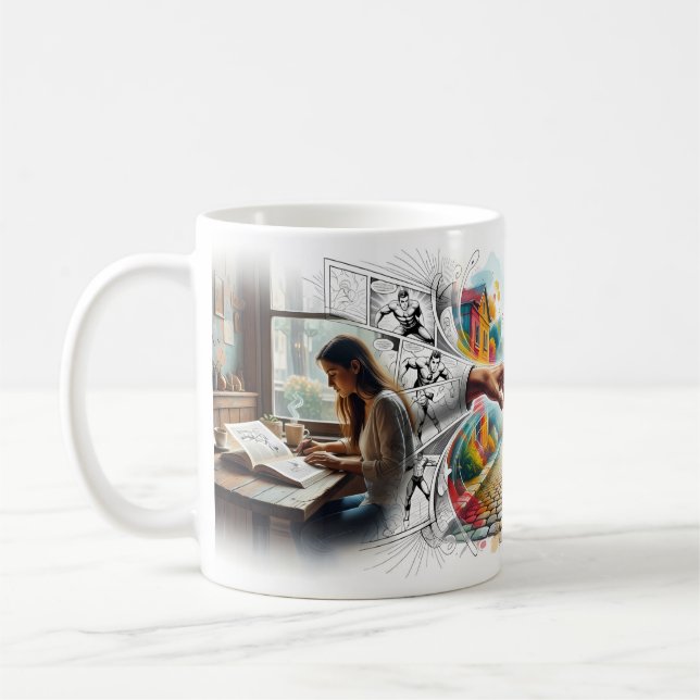 Tasse Take On Me Comic World Reaches Into Life (Gauche)
