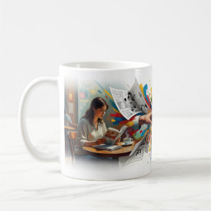 Tasse Take On Me Fille Lisant une Bande Dessinée