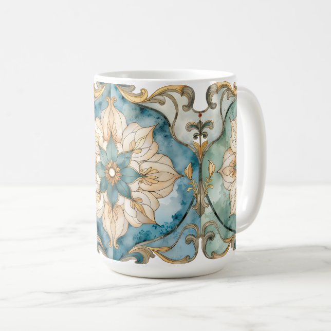 Tasse Tapisserie Floraison Céruléenne (Devant droit)