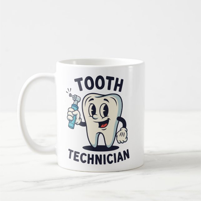 Tasse Technicien Dentaire Drôle Cadeaux Rétro Labo (Gauche)