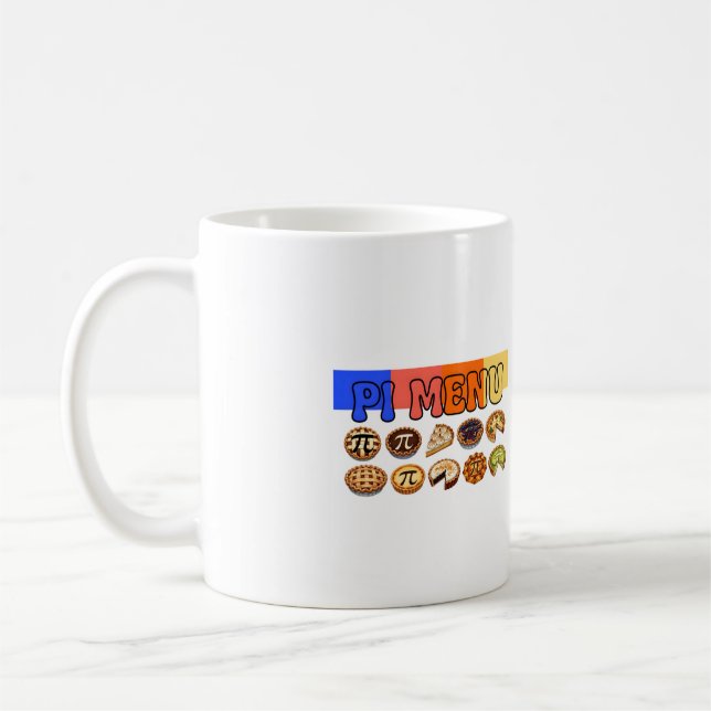 Tasse tendance Menu Pi - Humour mathématique drôle (Gauche)