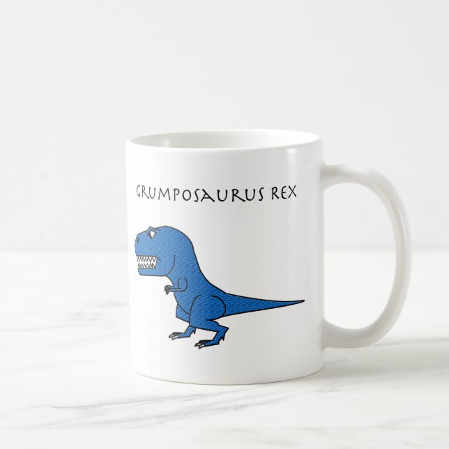 Tasse texturisée bleue de Grumposaurus Rex (Droite)