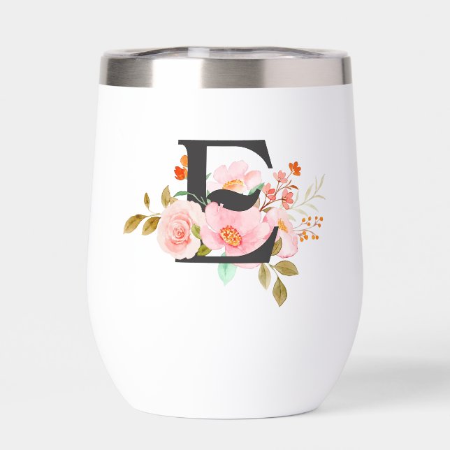 Tasse thermique en vin Lettre E (Arrière)