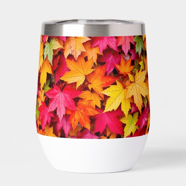 Tasse Thermique Feuilles D'automne Avec Couleurs D (Arrière)