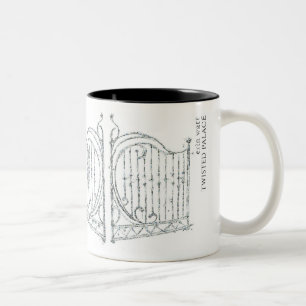 Tasse tordue de palais avec la citation
