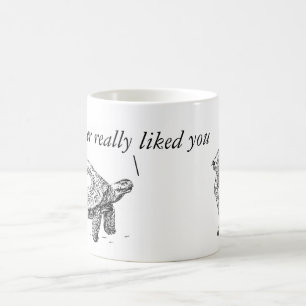 Tasse tordue d'humeur de tortue et de lièvres