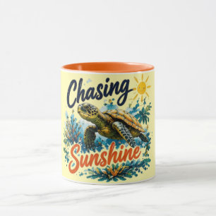 Tasse Tortue de Mer Chassant le Soleil