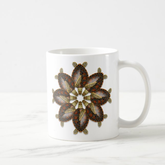 Tasse Tortue Verte Kaléidoscopique (Droite)
