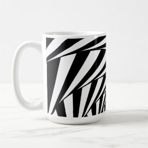 Tasse Tourbillon en Spirale Noir et Blanc Abstrait