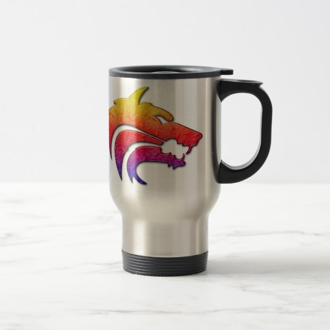 Tasse tribale de voyage de loup (Droit)