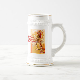 Tasse tribale rouge de logo de péché d'étoile de