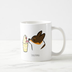 Tasse tricolore de fouet de Dole d'ananas de corgi