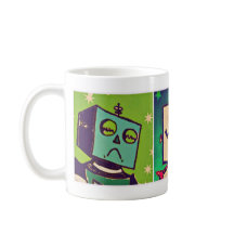 Tasse tricolore de robots