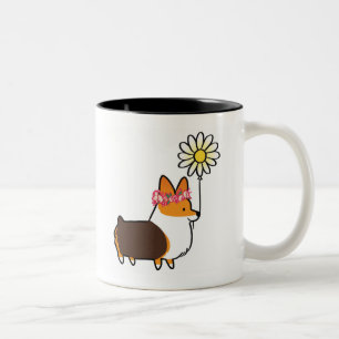Tasse tricolore rouge   CorgiThings de flower