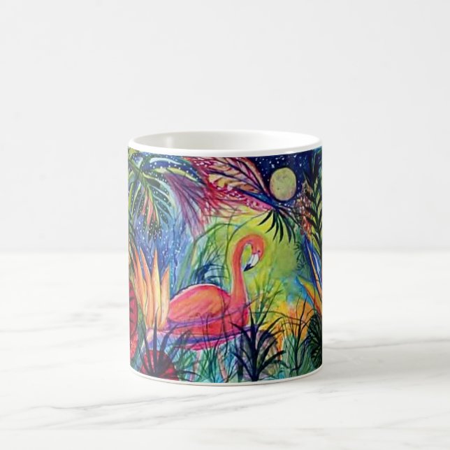 Tasse tropicale de Flamant rose rose (Centre)