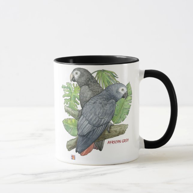 Tasse tropicale de gris africains (Droite)