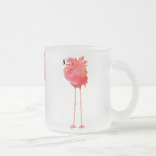 Tasse tropicale en verre givré de Flamant rose