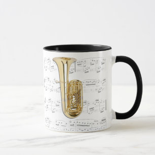Tasse - tuba avec la musique de feuille