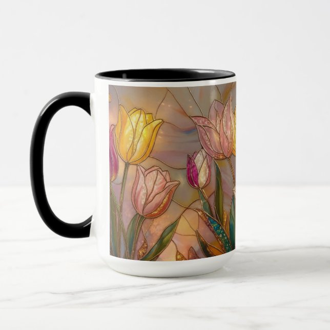 Tasse Tulipe en Verre Peint : Art Floral (Gauche)