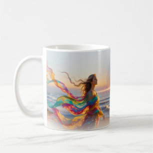 Tasse Tunnel d'énergie côtière Femme Vagues Arc-en