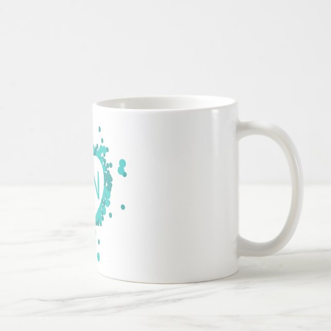 Tasse turquoise de coeur de RN d'infirmière (Droite)