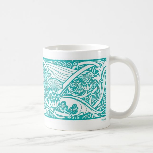 Tasse turquoise de vignette d'ange (Droite)