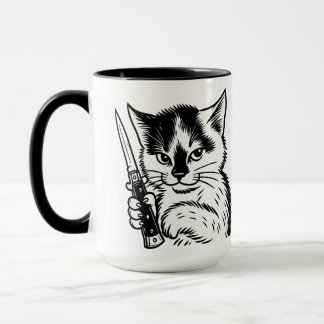 Tasse Tuxedo Cat Switchblade Attitude par Phil Elm