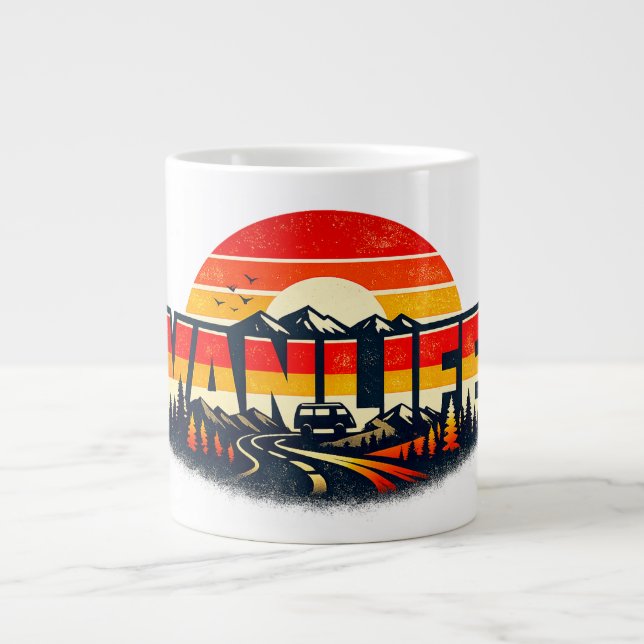 Tasse Vanlife Sunset Rétro Montagne (Devant)