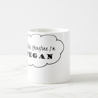 Tasse végétalienne, je pense que donc je suis