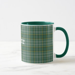Tasse verte classique de plaid de tartan de Currie