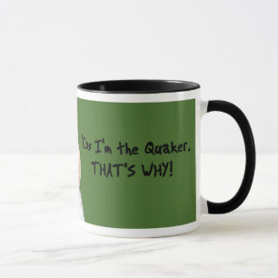 Tasse verte de perroquet de quaker