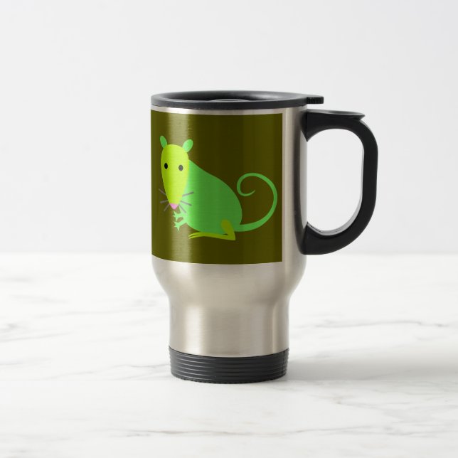 Tasse verte de voyage de rat (Droit)