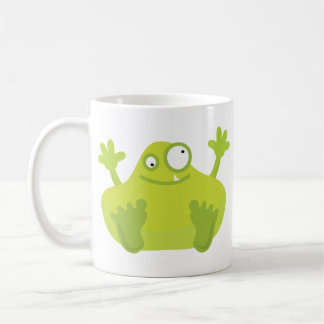 Tasse verte mignonne de monstre