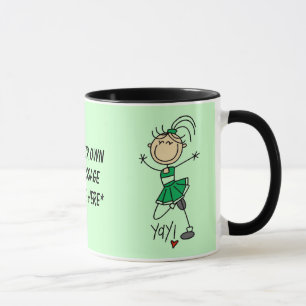 Tasse verte personnalisable de pom-pom girl