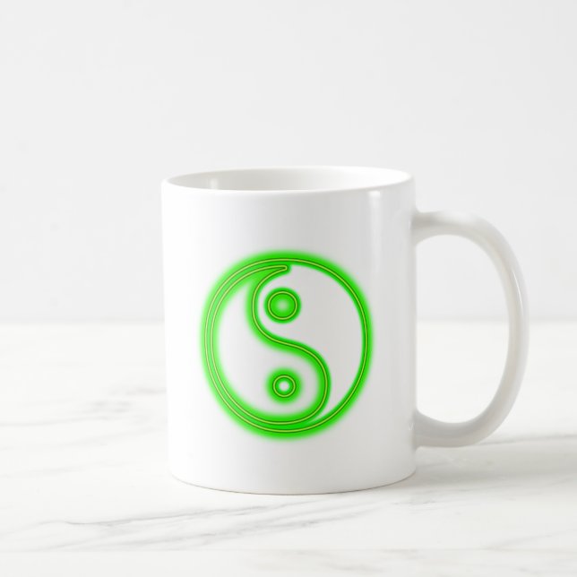Tasse verte rougeoyante de Yin Yang (Droite)