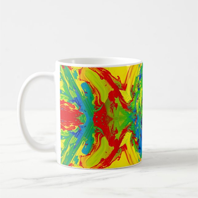 Tasse Vibrante à Éclaboussures de Peinture Abstrai (Gauche)