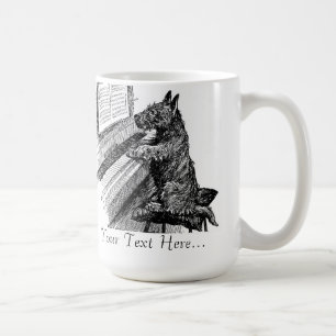 Tasse vintage "Chien qui joue du piano"