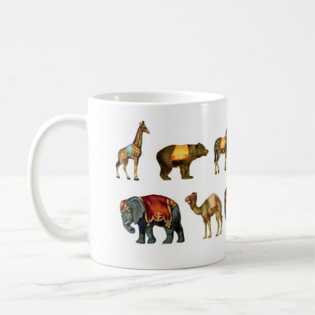 Tasse vintage d'animaux de cirque (Gauche)