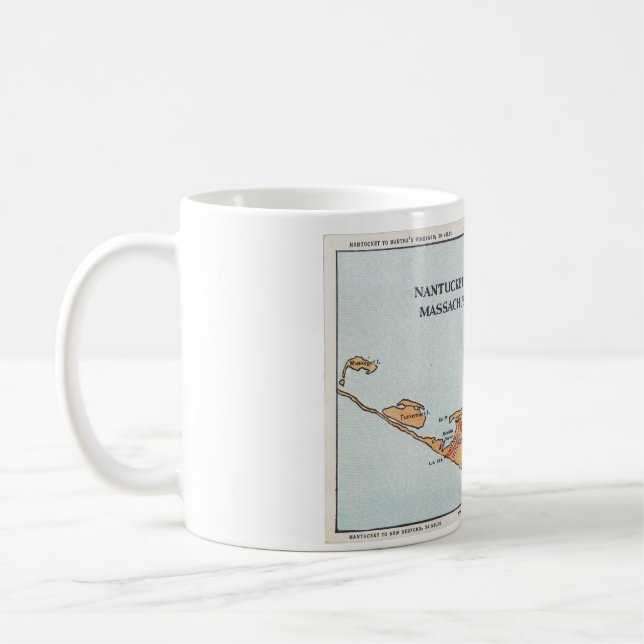 Tasse vintage de carte du Massachusetts d'île de (Gauche)