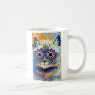 Tasse vintage de chat de flower power