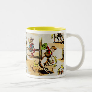 Tasse vintage de cow-girl de cowboy