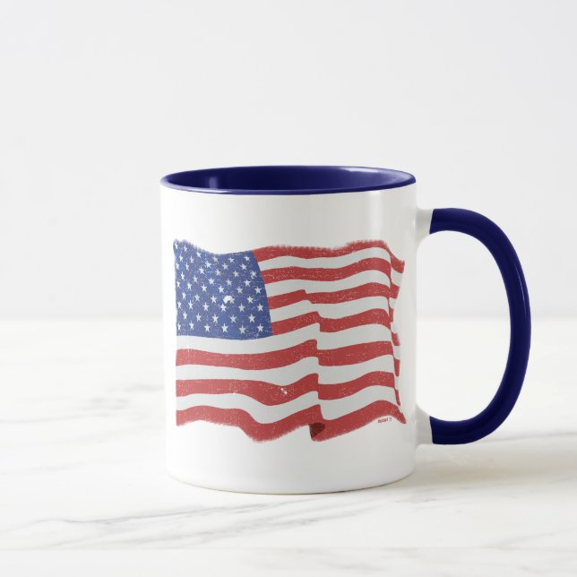 Tasse vintage de drapeau américain (Droite)