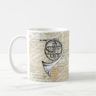 Tasse vintage de musique de cor de harmonie