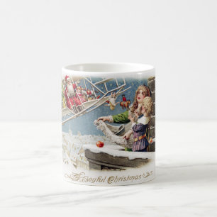 Tasse vintage de Noël d'enfants du père noël