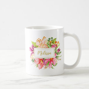 Tasse vintage de pourpre de rose de fleurs de