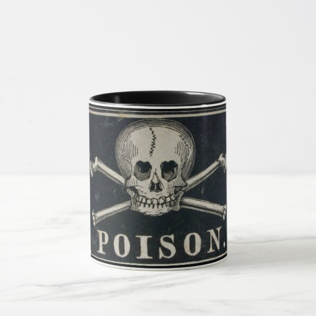 Tasse vintage d'étiquette de poison (Centre)