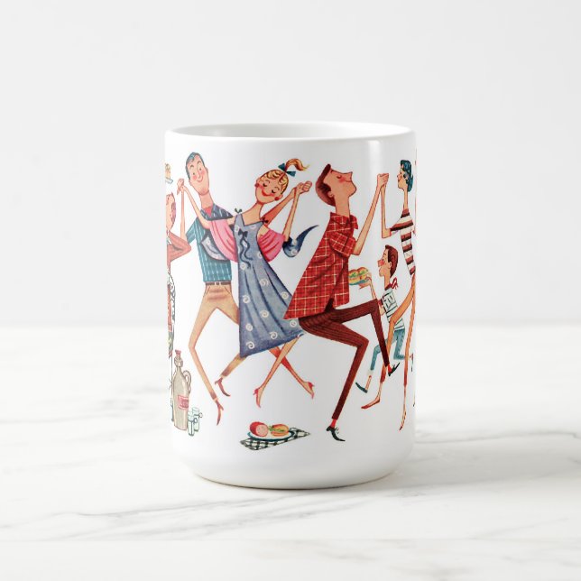 Tasse vintage d'illustration de partie (Centre)